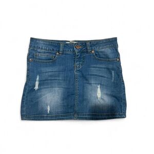 Noisy May Distressed Denim Mini Skirt